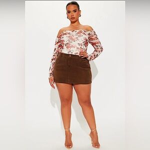 Fashion Nova Corduroy Mini Skirt NWT